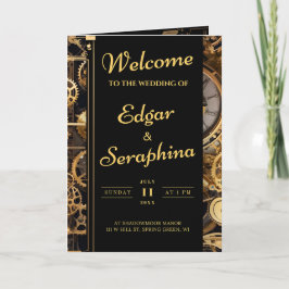 スティームパンクVintageウェディングプログラム プログラム