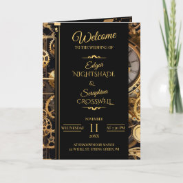 スティームパンクVintageウェディングプログラム プログラム