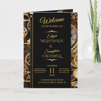 スティームパンクVintageウェディングプログラム プログラム