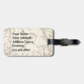 スティームパ飛んでいるンクボート〔占星術の〕十二宮図マップとイニシャル ラゲッジタグ (裏面横)