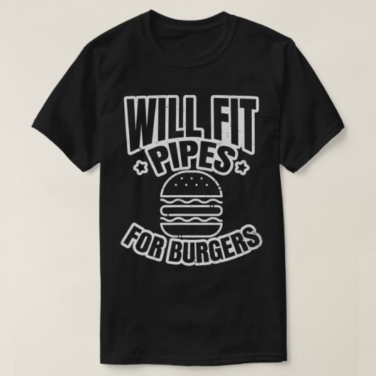 スティームフィッターデザインバーガーギフト用WiLlフィットパイプ Tシャツ (デザイン正面)