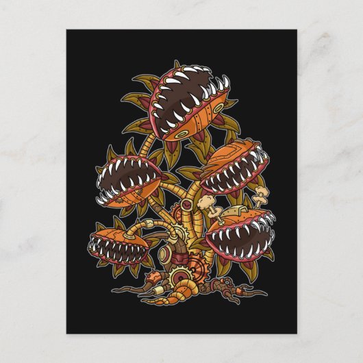 スティームプンビクトリアンク肉食植物ビーナスフライ ポストカード (正面)