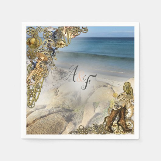 スティームプン結婚クのシーナプキンスによる スタンダードカクテルナプキン (正面)