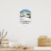 スティームボートコロラドスキーバッジ ポスター (キッチン)