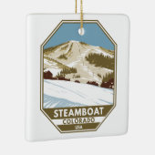 スティームボートスキーエリアウィンターコロラド セラミックオーナメント (右)