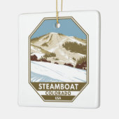 スティームボートスキーエリアウィンターコロラド セラミックオーナメント (左)