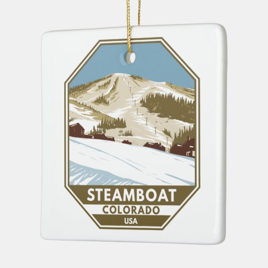 スティームボートスキーエリアウィンターコロラド セラミックオーナメント (左)