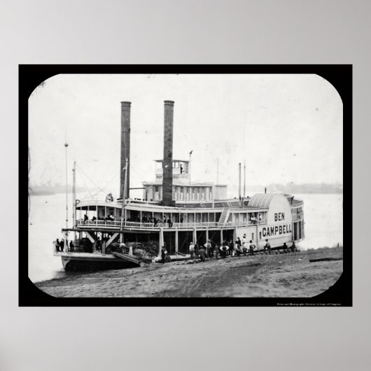スティームボートベンキャンベルダゲレオタイプ1852 ポスター (正面)