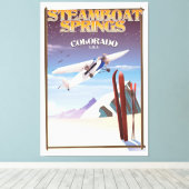 スティームボート春コロラドのヴィンテージ旅行ポスター キャンバスプリント (インサイチュ (ウッドフロア))
