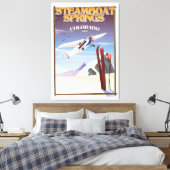 スティームボート春コロラドのヴィンテージ旅行ポスター キャンバスプリント (インサイチュ (寝室))