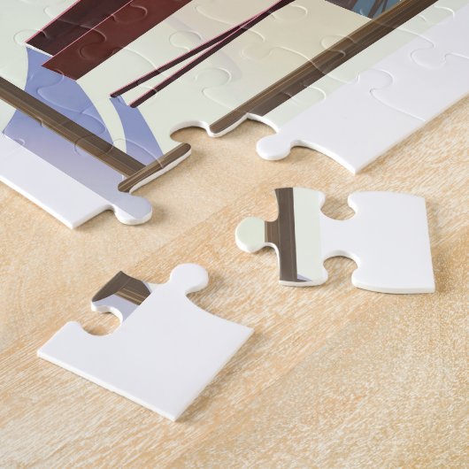 スティームボート春コロラドのヴィンテージ旅行ポスター ジグソーパズル (側面)