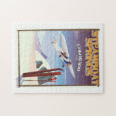 スティームボート春コロラドのヴィンテージ旅行ポスター ジグソーパズル (横)