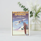 スティームボート春コロラドのヴィンテージ旅行ポスター ポストカード (スタンド正面)