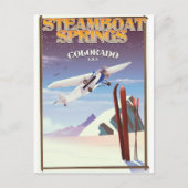 スティームボート春コロラドのヴィンテージ旅行ポスター ポストカード (正面)