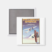 スティームボート春コロラドのヴィンテージ旅行ポスター マグネット (正面/裏面)