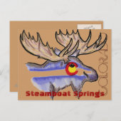 スティームボート春コロラドエルクポストカード ポストカード (正面/裏面)
