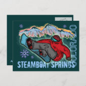 スティームボート春コロラドスノーボーダー葉書 ポストカード (正面/裏面)