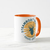 スティームボート春コロラドマウンテンキャンピングハイキング マグカップ (正面右)