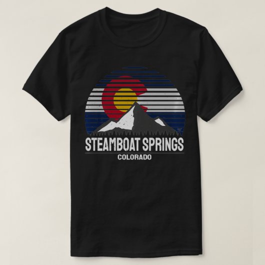 スティームボート春コロラド州旗 Tシャツ (デザイン正面)