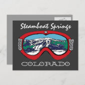 スティームボート春コロラド赤ゴーグル葉書 ポストカード (正面/裏面)