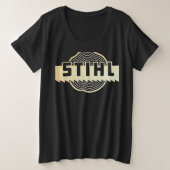 スティールチェーンソーメンズネックトップスポーツコットンラウンド プラスサイズTシャツ (デザイン正面)