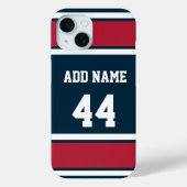 スティールブルー&レッドスポーツストライプ Case-Mate iPhoneケース (裏面)