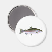 スティールヘッドレインボートラウト魚釣りロゴ マグネット (正面/裏面)