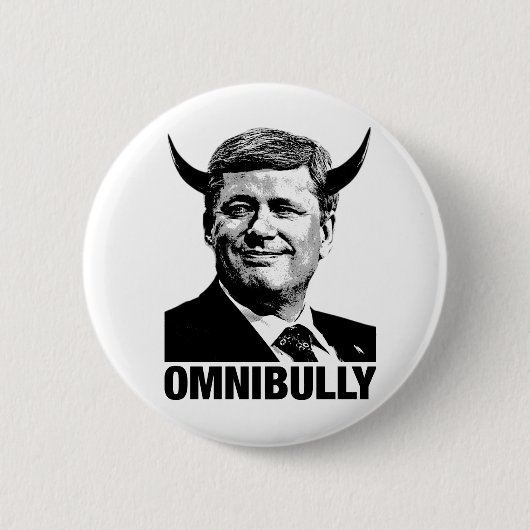 スティーヴン・ハーパー- Omnibullyカナダの総理大臣 缶バッジ (正面)