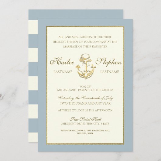 スティー航海のル・ブルー結婚ズ 招待状 (正面/裏面)