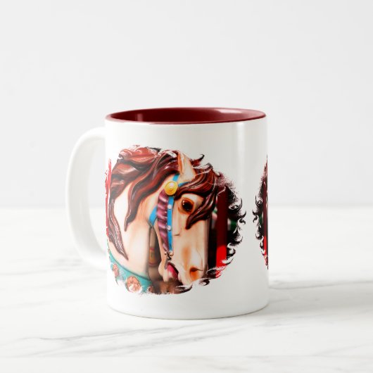 スティー静かド回転木馬馬 ツートーンマグカップ (正面左)