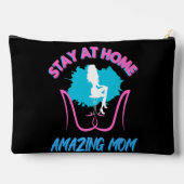 ステイおもしろいアットホームマムピンク&ブルートレンディーデザイン アクセサリーポーチ (裏面)