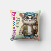 ステイかわいい猫バックパックを着て クッション (正面)