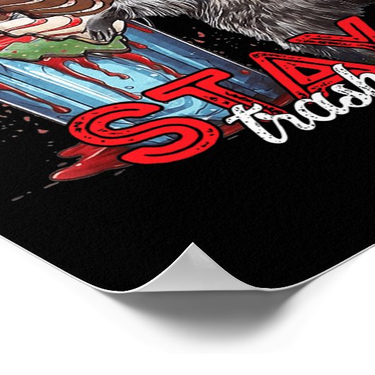 ステイごみクリスマスラクーンクリスマスゴミ箱パンダラック ポスター (角)