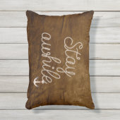 ステイしばらくの間文字航海のロープアクセント枕 アウトドアクッション (正面(縦))