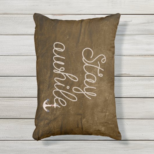 ステイしばらくの間文字航海のロープアクセント枕 アウトドアクッション (正面(縦))