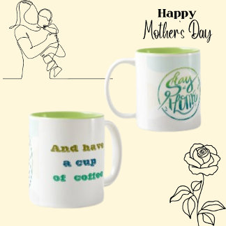 ステイアットホームホテルタイポグラフィ文字レタリング ツートーンマグカップ