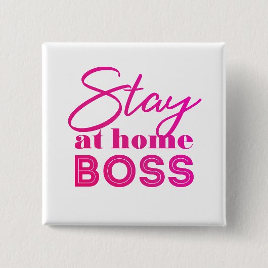 ステイアットホームボス 缶バッジ (正面)