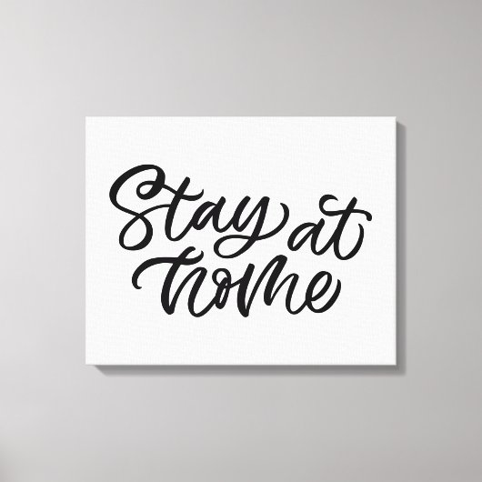 ステイアットホーム |ファンシーフォント キャンバスプリント (正面)