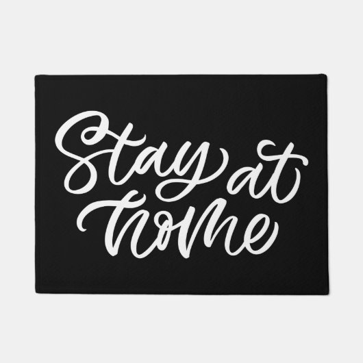 ステイアットホーム|ファンシーフォント ドアマット (正面)