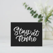 ステイアットホーム |ファンシーフォント ポストカード (スタンド正面)