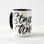 ステイアットホーム|ファンシーフォント マグカップ (正面左)