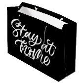 ステイアットホーム|ファンシーフォント ラージペーパーバッグ (裏面アングル)