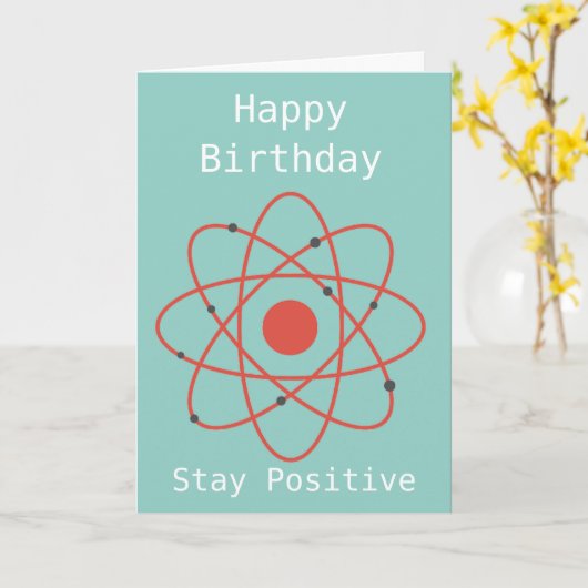 ステイアトム・前向きギーク科学の誕生日引用文 カード (黄色い花)