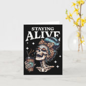 ステイアライブスケルトンハロウィーンレオパード乱雑パン カード (黄色い花)