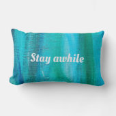 ステイアワイ引用文オンターコイズ抽象芸術 ランバークッション (正面)