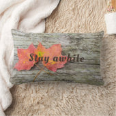 ステイアワイ引用文with紅葉 ランバークッション (ブランケット)