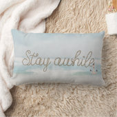 ステイアワーロープ文字といかりオン海 ランバークッション (ブランケット)