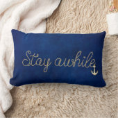 ステイアワーロープ文字付きいかり ランバークッション (ブランケット)