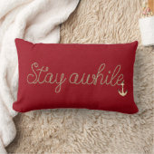 ステイアワーロープ文字付きいかり ランバークッション (ブランケット)