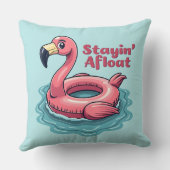 ステイインアフロアフラミンゴおもしろいプールフロートレトロ クッション (裏面)